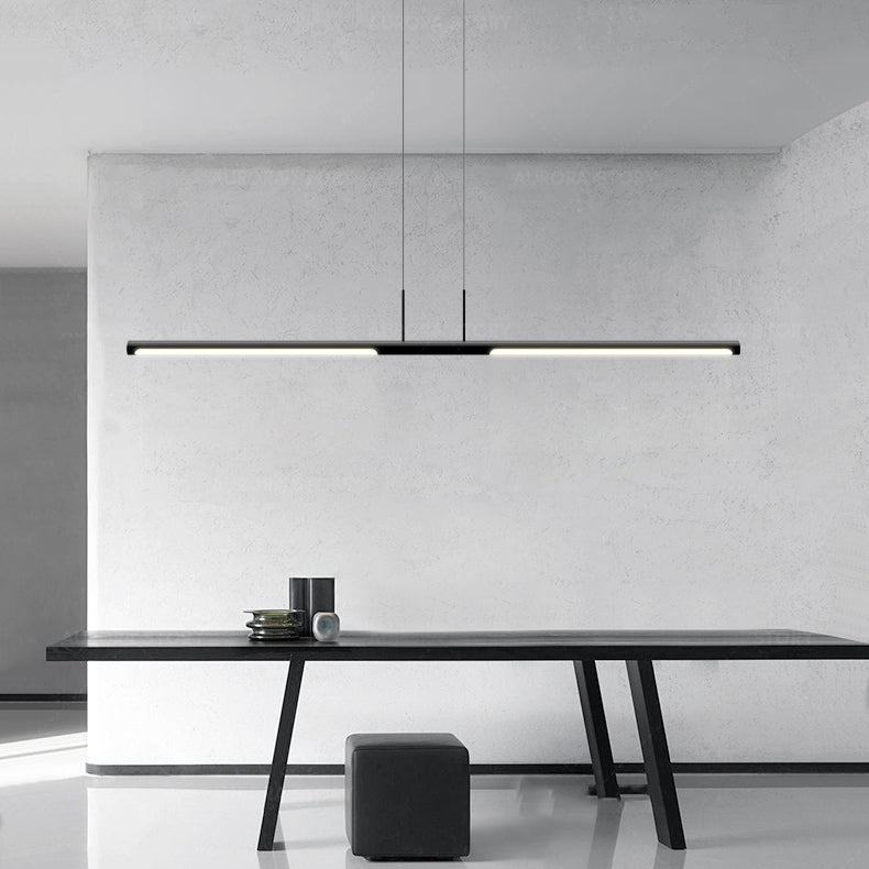 Moderner Stil linearer Anhänger Lichter Metall 2 leichte hängende Leuchten