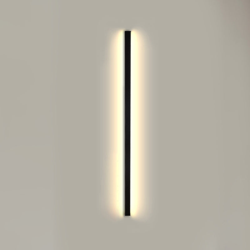 Sombra lineal Maledina de metal Distone moderno de estilo 1 luces de montaje de pared lámpara en negro