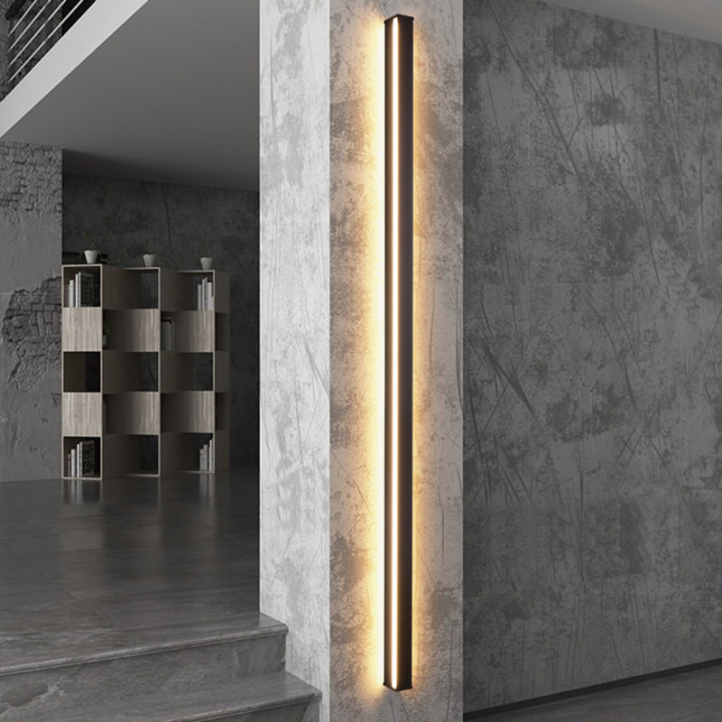 Sombra lineal Maledina de metal Distone moderno de estilo 1 luces de montaje de pared lámpara en negro