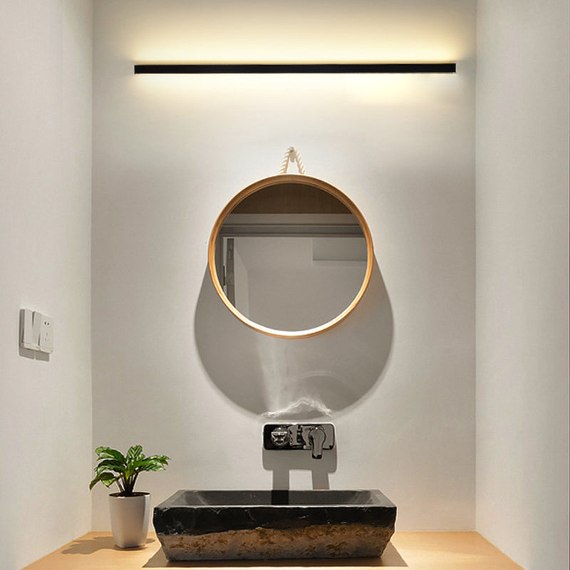 Sombra lineal Maledina de metal Distone moderno de estilo 1 luces de montaje de pared lámpara en negro