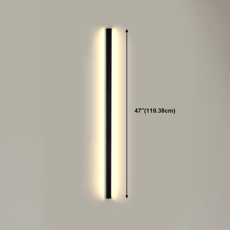 Sombra lineal Maledina de metal Distone moderno de estilo 1 luces de montaje de pared lámpara en negro