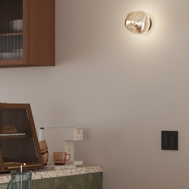 Lámpara de pared de roca minimalista vidrio soplado a mano 1 linda luz de vestíbulo luz