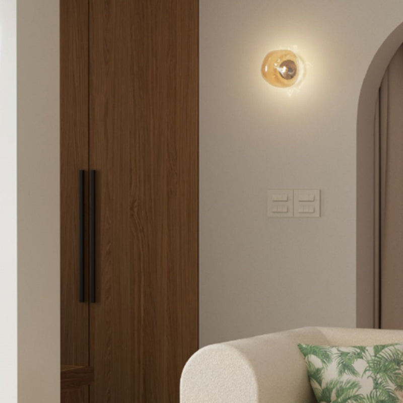 Lámpara de pared de roca minimalista vidrio soplado a mano 1 linda luz de vestíbulo luz