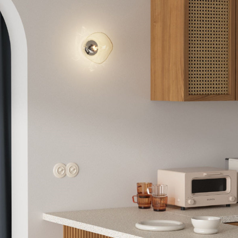 Lámpara de pared de roca minimalista vidrio soplado a mano 1 linda luz de vestíbulo luz