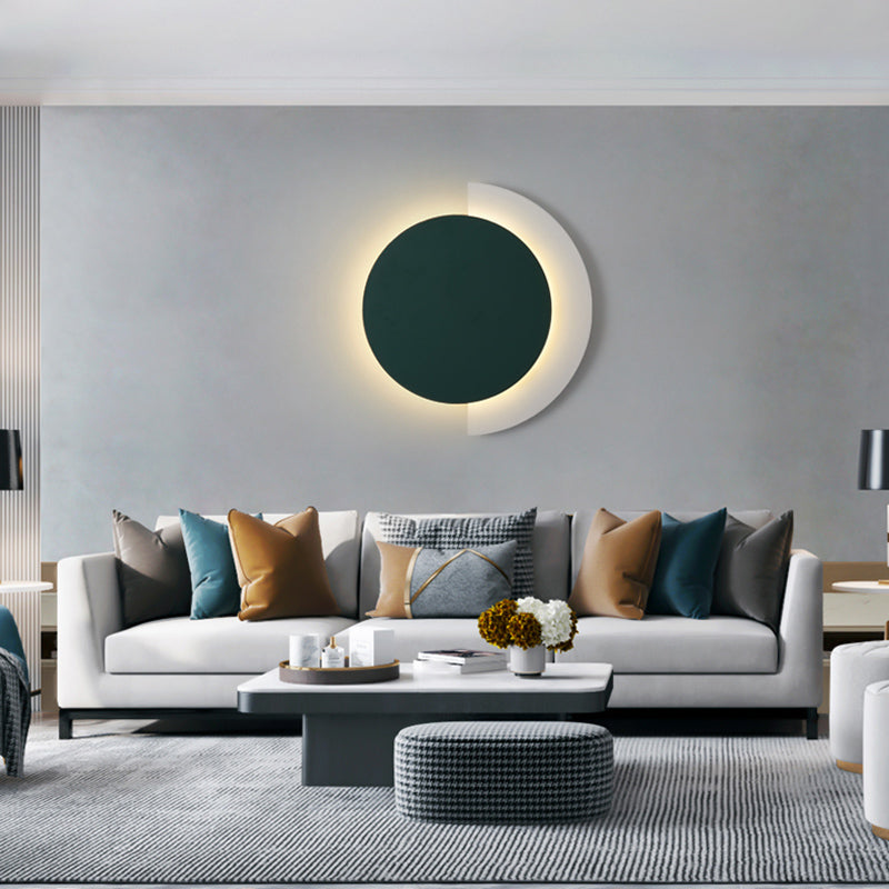 Round Shape Metal Wall Lights Modern Style Wall Mounted Light Fixtures