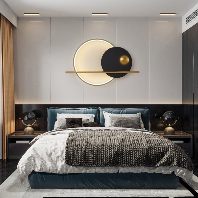 Round Shape Metal Wall Lights Modern Style Wall Mounted Light Fixtures