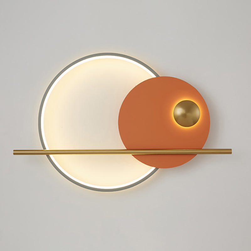 Round Shape Metal Wall Lights Modern Style Wall Mounted Light Fixtures