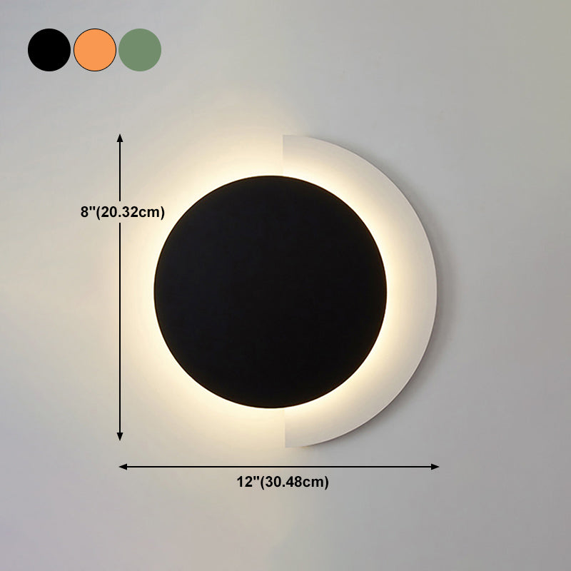 Round Shape Metal Wall Lights Modern Style Wall Mounted Light Fixtures