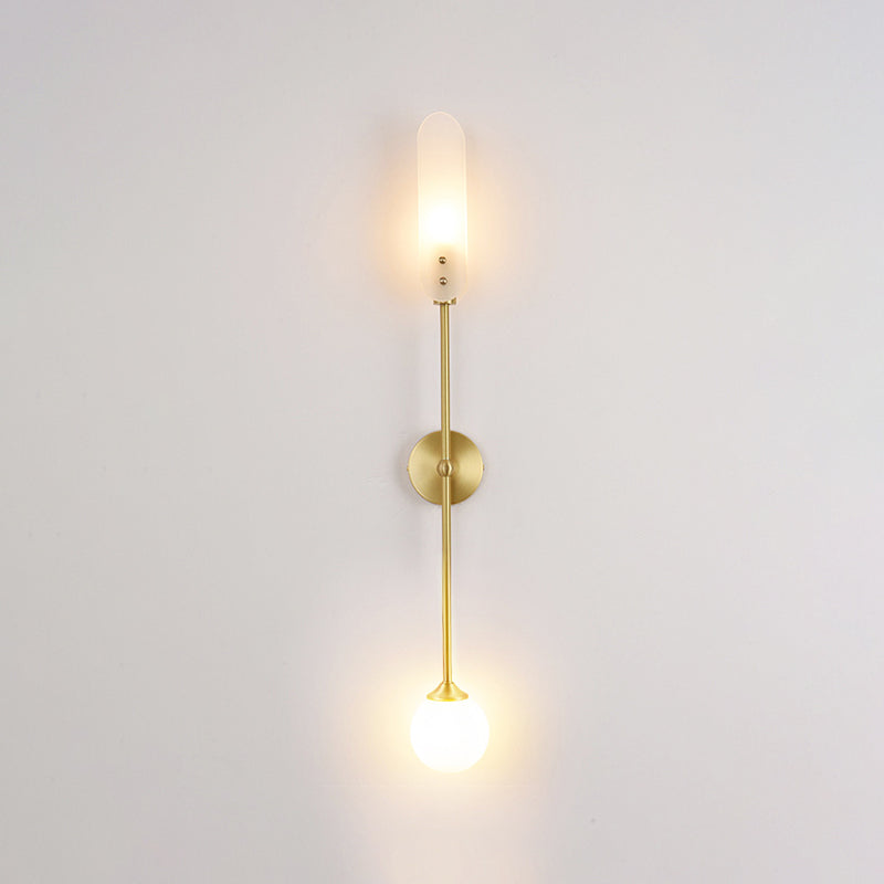 Nórdica Media de metal pared de pared de dorada de oro con vidrio para sala de estar