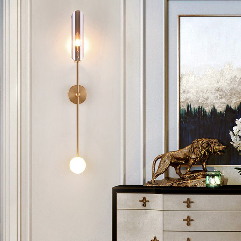 Nórdica Media de metal pared de pared de dorada de oro con vidrio para sala de estar