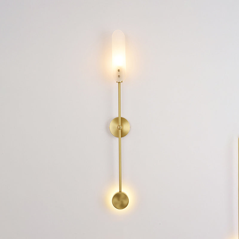 Nórdica Media de metal pared de pared de dorada de oro con vidrio para sala de estar