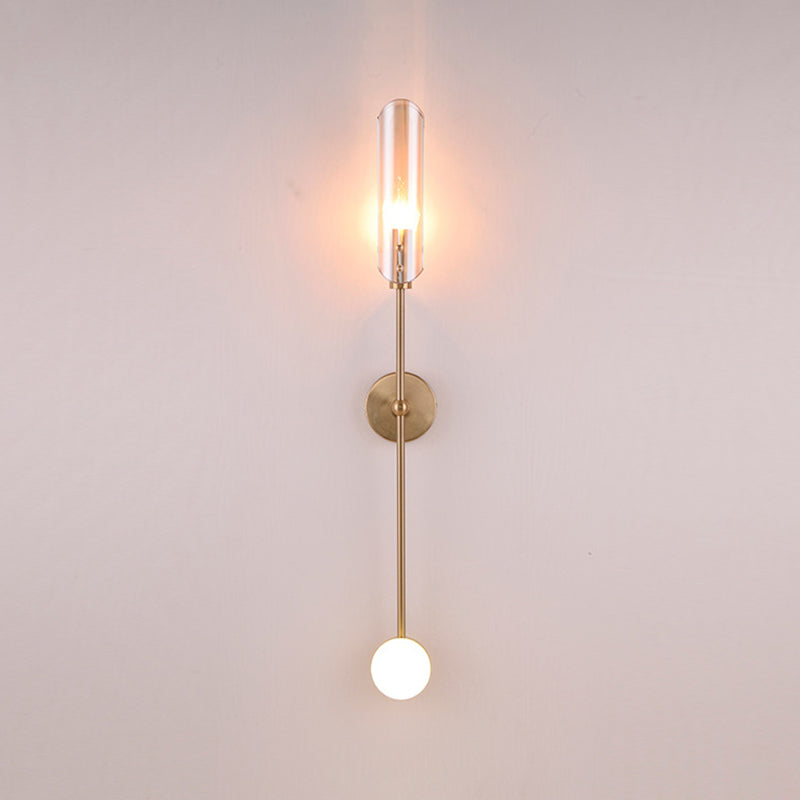 Nórdica Media de metal pared de pared de dorada de oro con vidrio para sala de estar