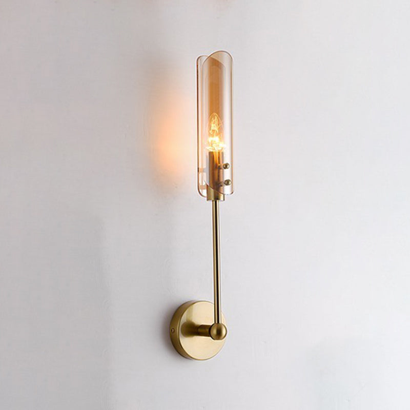 Nórdica Media de metal pared de pared de dorada de oro con vidrio para sala de estar