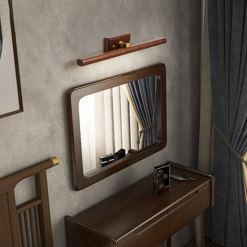 1 Light Tubular Vanity Wall Lights Modern Style Wood Vanity Mirror Lights