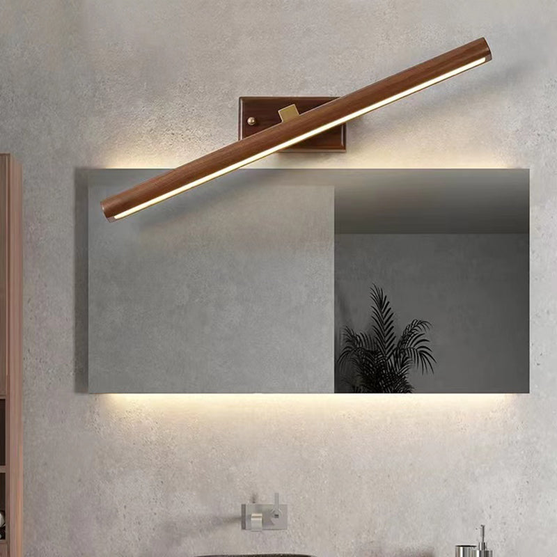 1 Light Tubular Vanity Wall Lights Modern Style Wood Vanity Mirror Lights