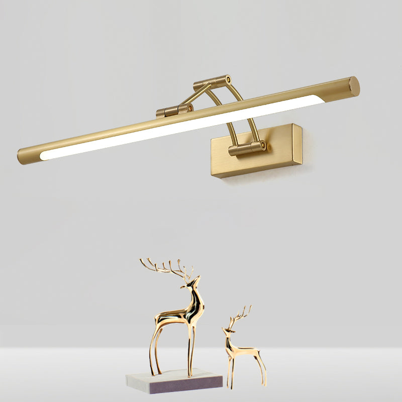 Metal Linear Shape Wall Mount Lighting Modern 1 Light Mirror Wall Mounted Light Fixture