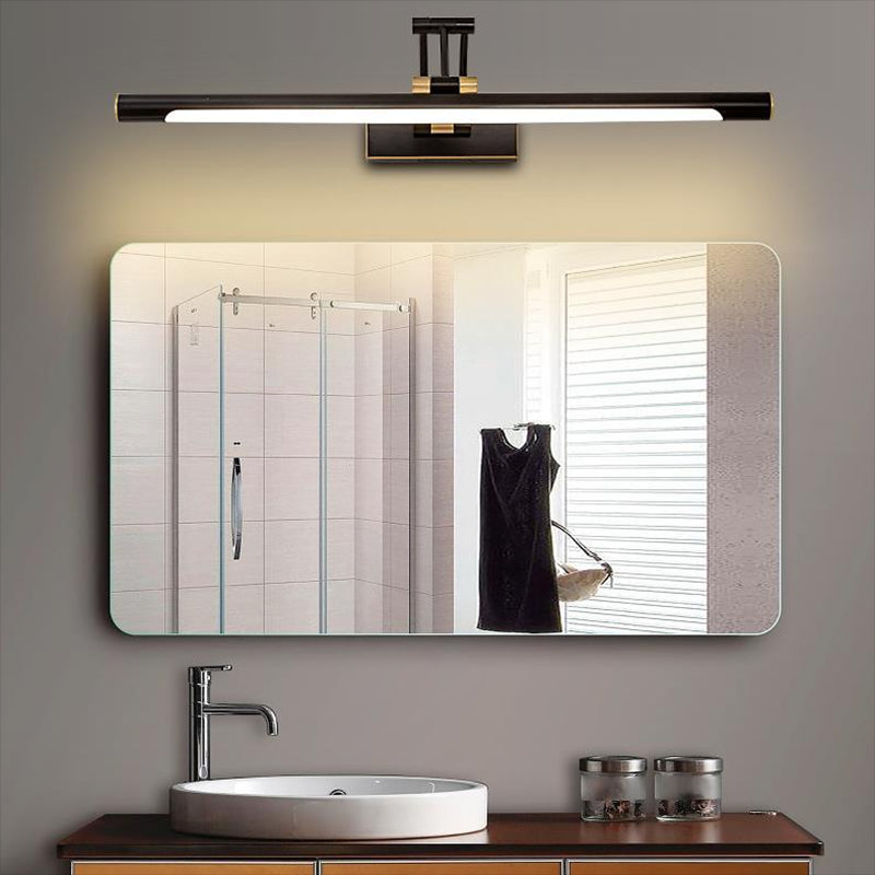 Metal Linear Shape Wall Mount Lighting Modern 1 Light Mirror Wall Mounted Light Fixture