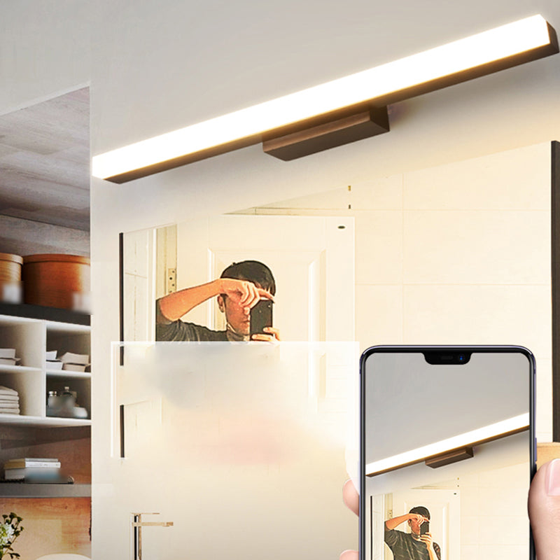 1 luces de pared de tocador lineal ligero luces de espejo de tocador de madera de estilo moderno