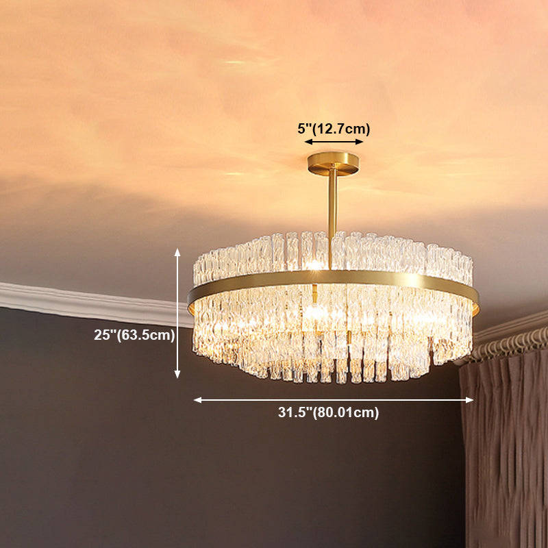 Moderner Stil Ring Kronleuchter Kristall Multi -Lichter Kronleuchter für Wohnzimmer