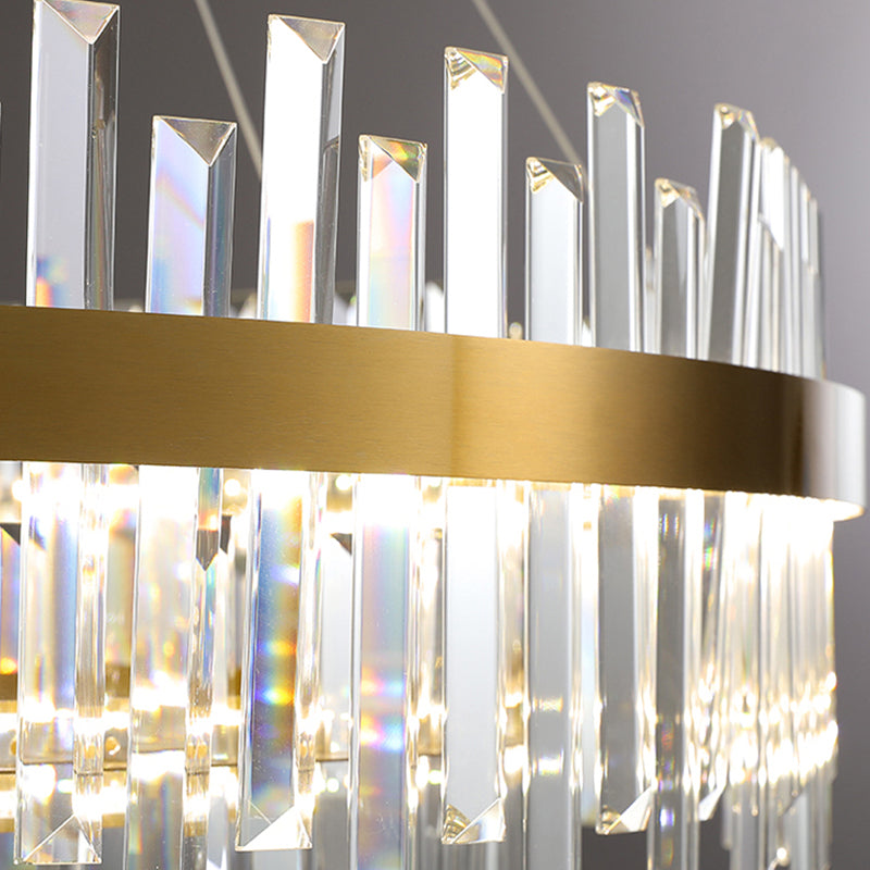 Luces colgantes de forma redonda Candelera de cristal para el comedor de la sala de estar