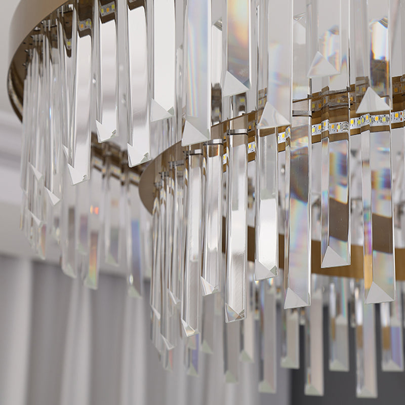 Luces colgantes de forma redonda Candelera de cristal para el comedor de la sala de estar