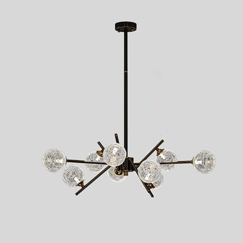 Contemporary Glass Chandelier Light Fixtures Restaurant Multi Head Hanging Chandelier
