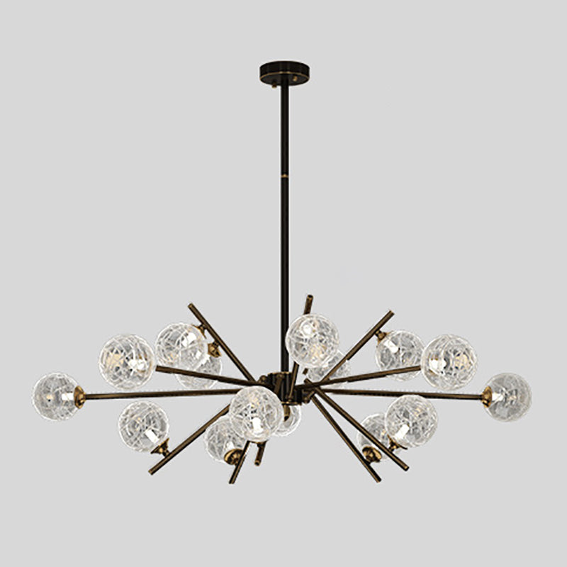 Contemporary Glass Chandelier Light Fixtures Restaurant Multi Head Hanging Chandelier