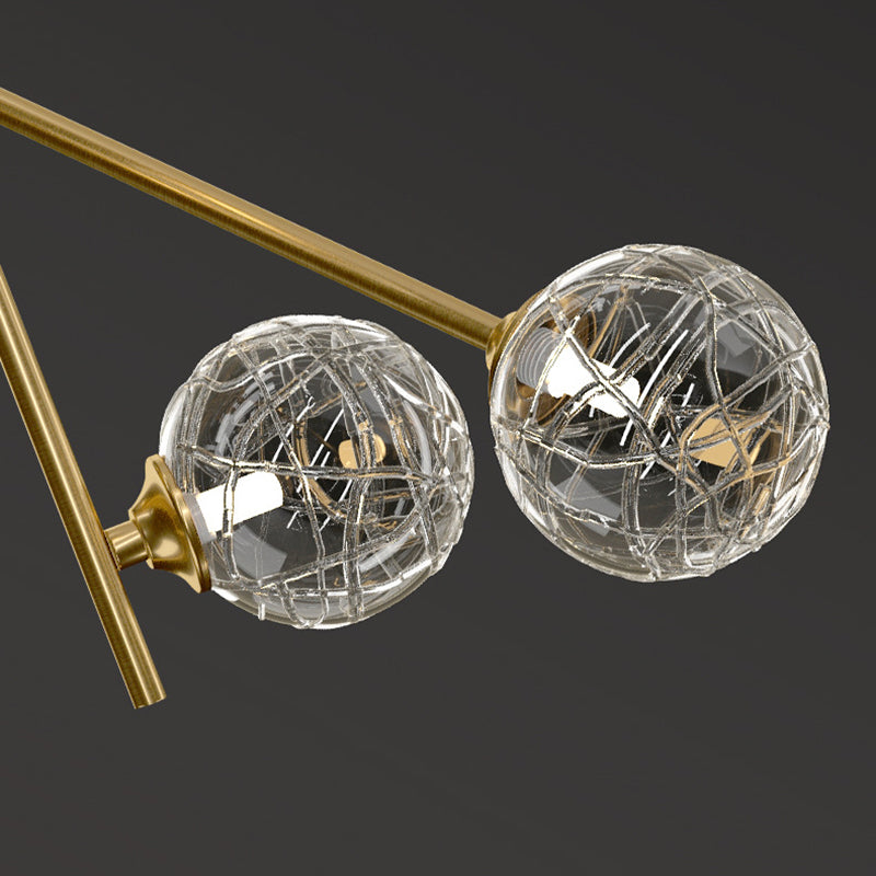 Contemporary Glass Chandelier Light Fixtures Restaurant Multi Head Hanging Chandelier