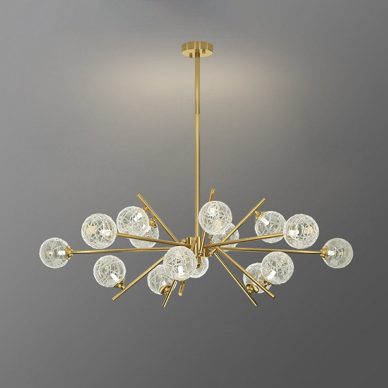 Contemporary Glass Chandelier Light Fixtures Restaurant Multi Head Hanging Chandelier