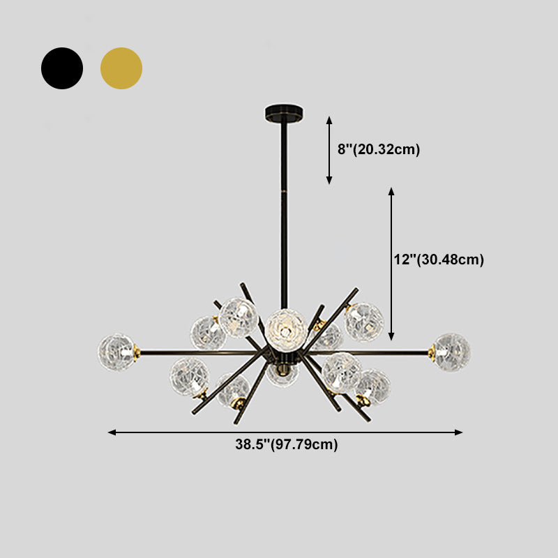 Contemporary Glass Chandelier Light Fixtures Restaurant Multi Head Hanging Chandelier
