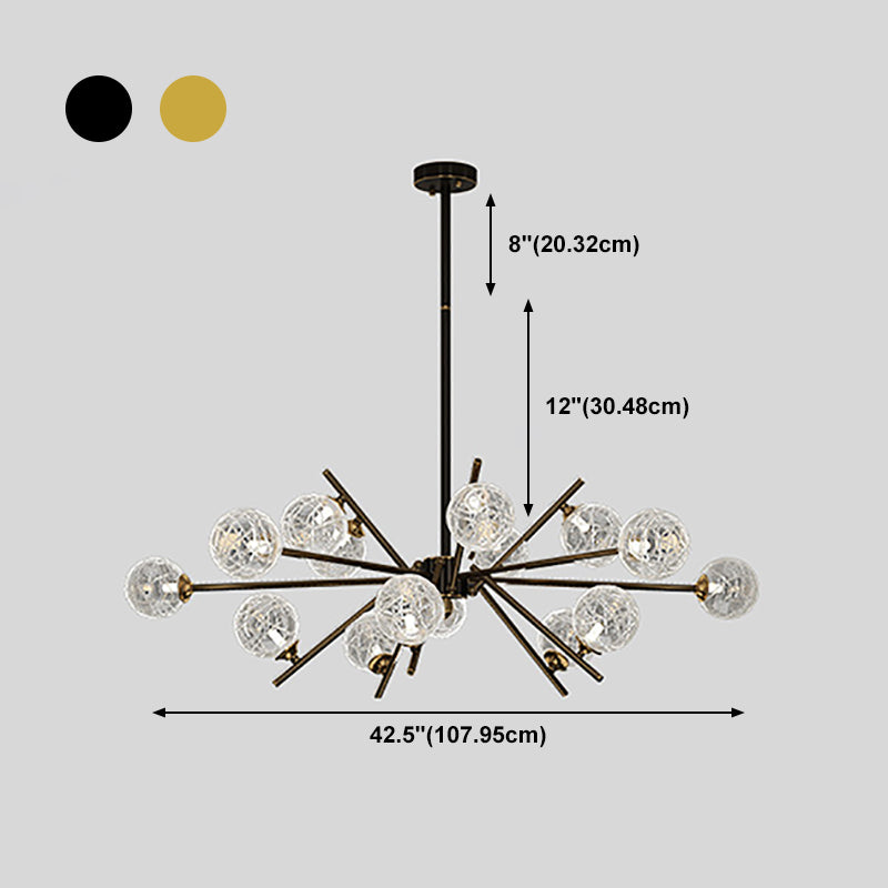 Contemporary Glass Chandelier Light Fixtures Restaurant Multi Head Hanging Chandelier
