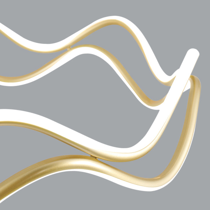 Lámparas de lámparas de araña simples doradas lámparas de araña colgantes lineales para sala de estar