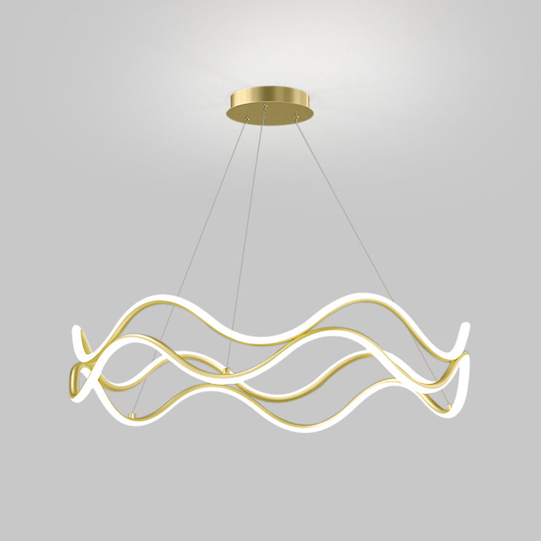 Lustres de lustre simple en or lustre suspendu linéaire pour salon