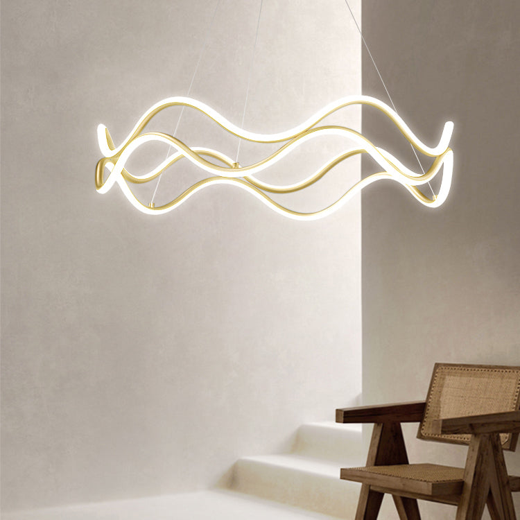 Lustres de lustre simple en or lustre suspendu linéaire pour salon