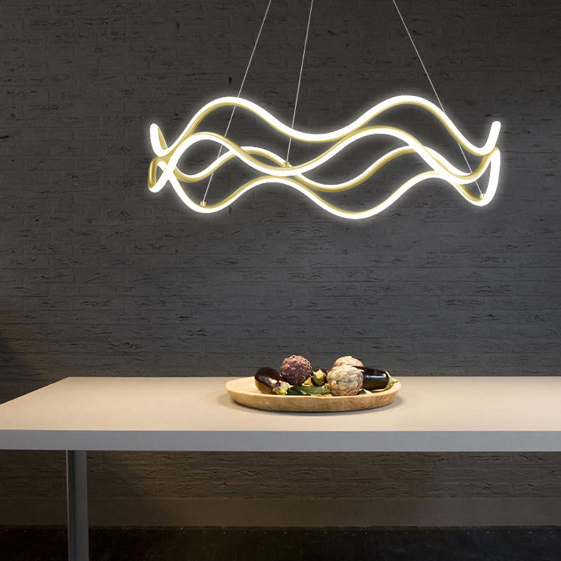 Lustres de lustre simple en or lustre suspendu linéaire pour salon