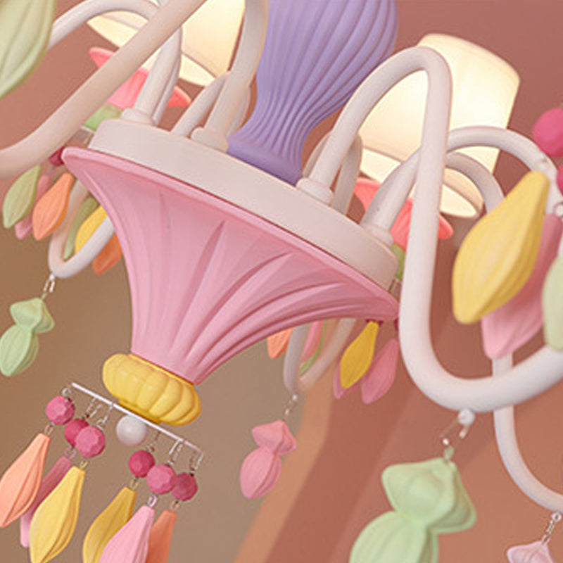 Multi -head kroonluchter licht macron kleurrijke hanglamp voor kinderkamer