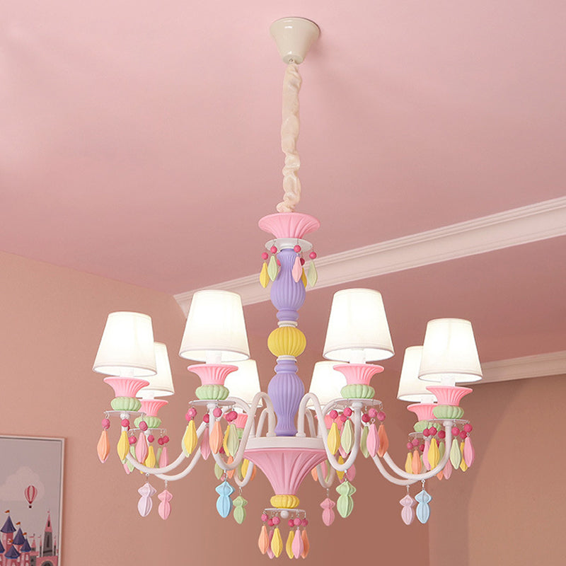 Multi -head kroonluchter licht macron kleurrijke hanglamp voor kinderkamer