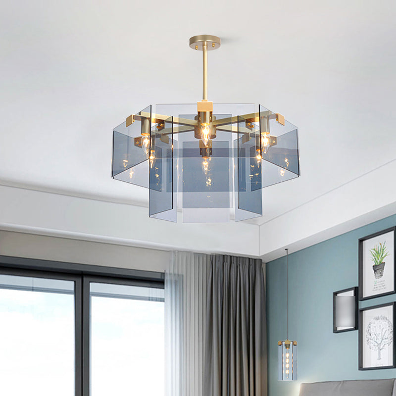 Lámpara de lámpara de lámpara de oro de estilo moderno geometría forma de vidrio colgante de vidrio