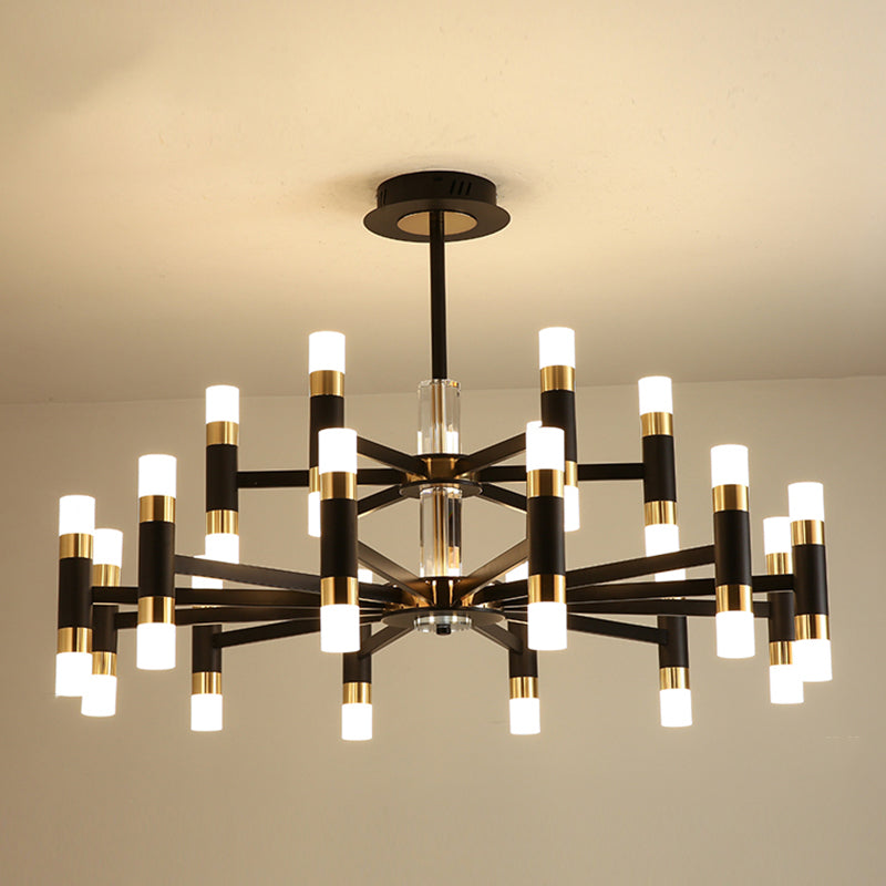 Chandelier de plafond de style moderne kit de lampe suspendue en acrylique en métal en métal en noir