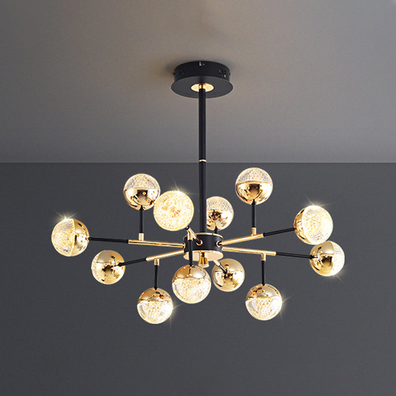 Postmoderner Globus Schatten hängend hängendes Acryl -Metall -Pendellicht für Wohnzimmer
