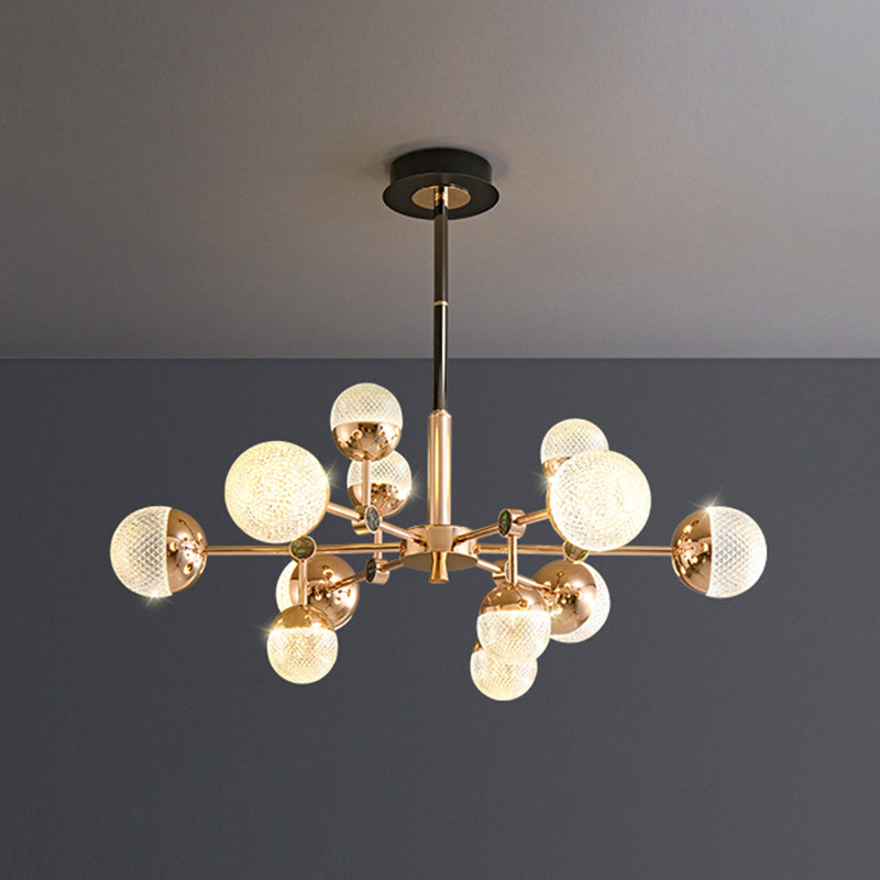 Postmoderner Globus Schatten hängend hängendes Acryl -Metall -Pendellicht für Wohnzimmer