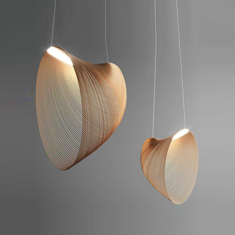 Tornado Pendant Light Fixture Designer Style Wooden Living Room Suspension Lamp