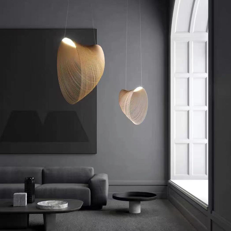 Tornado Pendant Light Fixture Designer Style Wooden Living Room Suspension Lamp