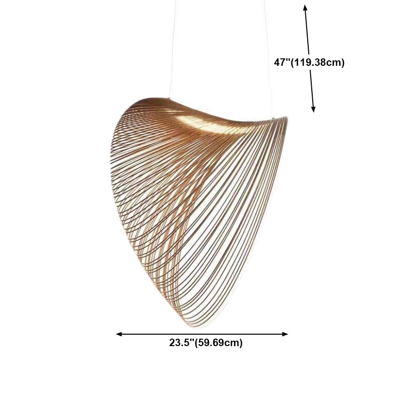 Tornado Pendant Light Fixture Designer Style Wooden Living Room Suspension Lamp