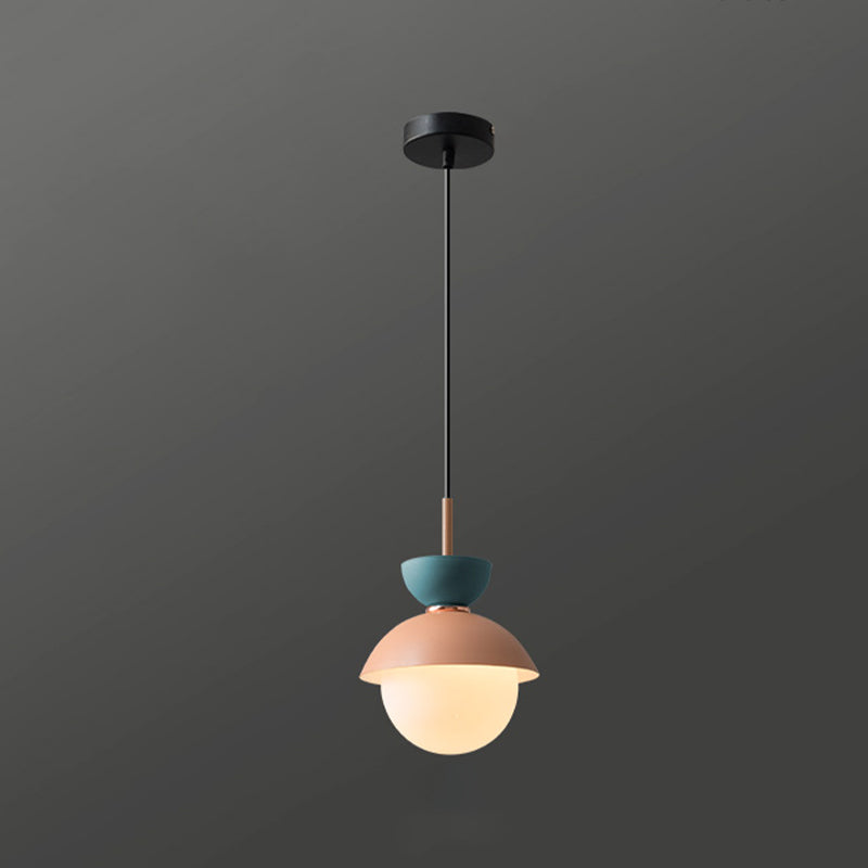 Round Shape Metal Hanging Light Nordic Macarons Style 1 Light Hanging Mounted Lights