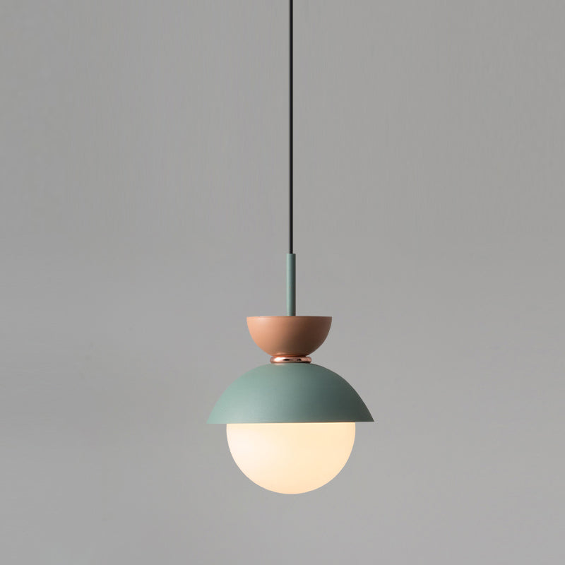 Round Shape Metal Hanging Light Nordic Macarons Style 1 Light Hanging Mounted Lights