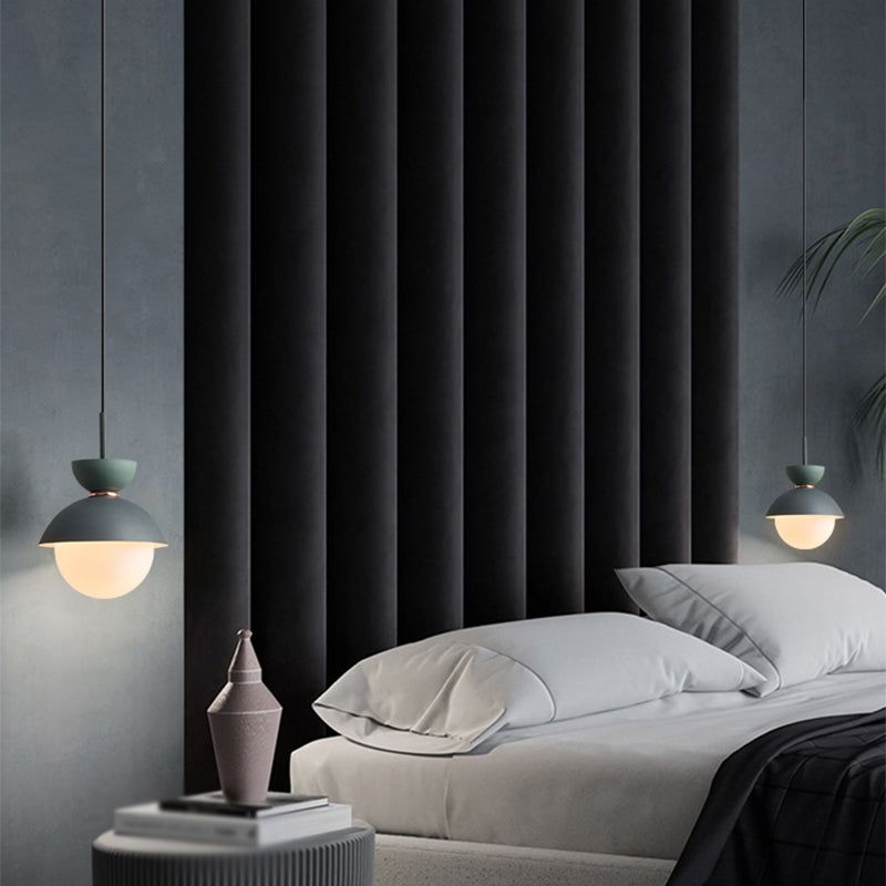 Round Shape Metal Hanging Light Nordic Macarons Style 1 Light Hanging Mounted Lights