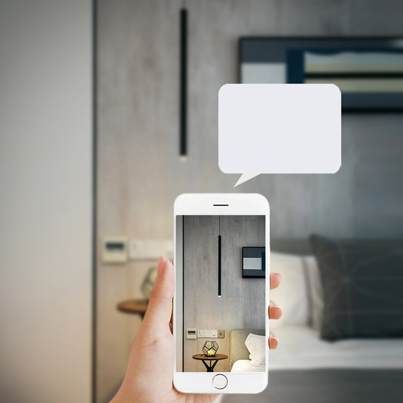 Contemporary Style Cylinder Shape Pendant Lights Metal Hanging Lamps in Black