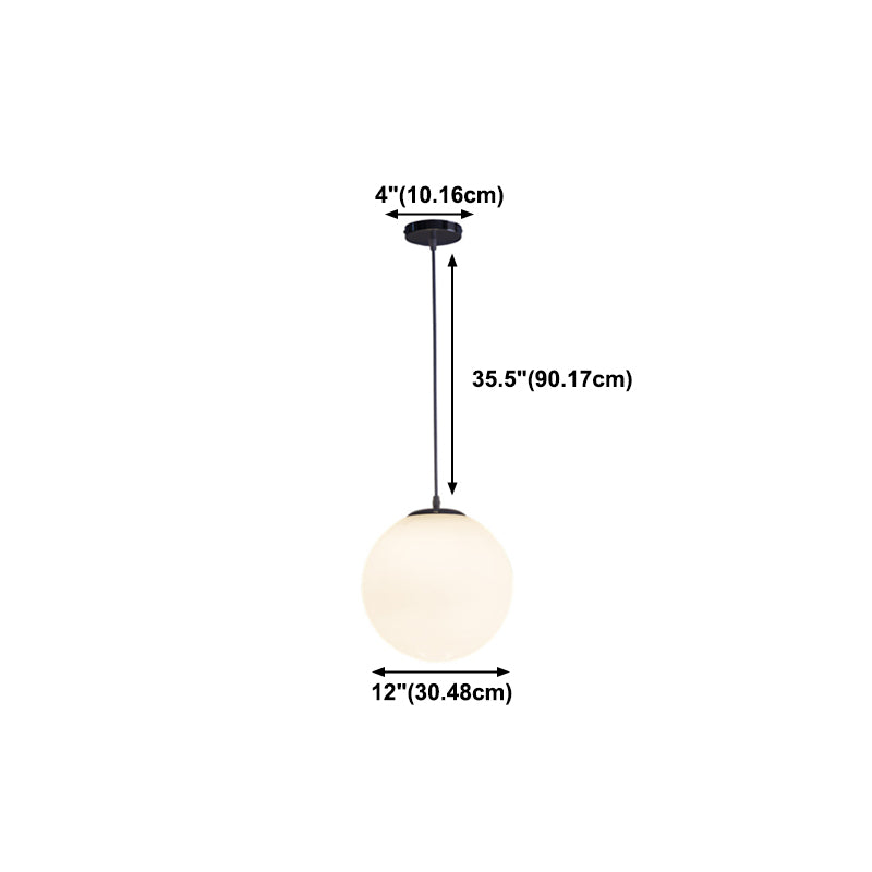 1 Light Round Hanging Ceiling Light Modern Style Glass Hanging Lamp Kit