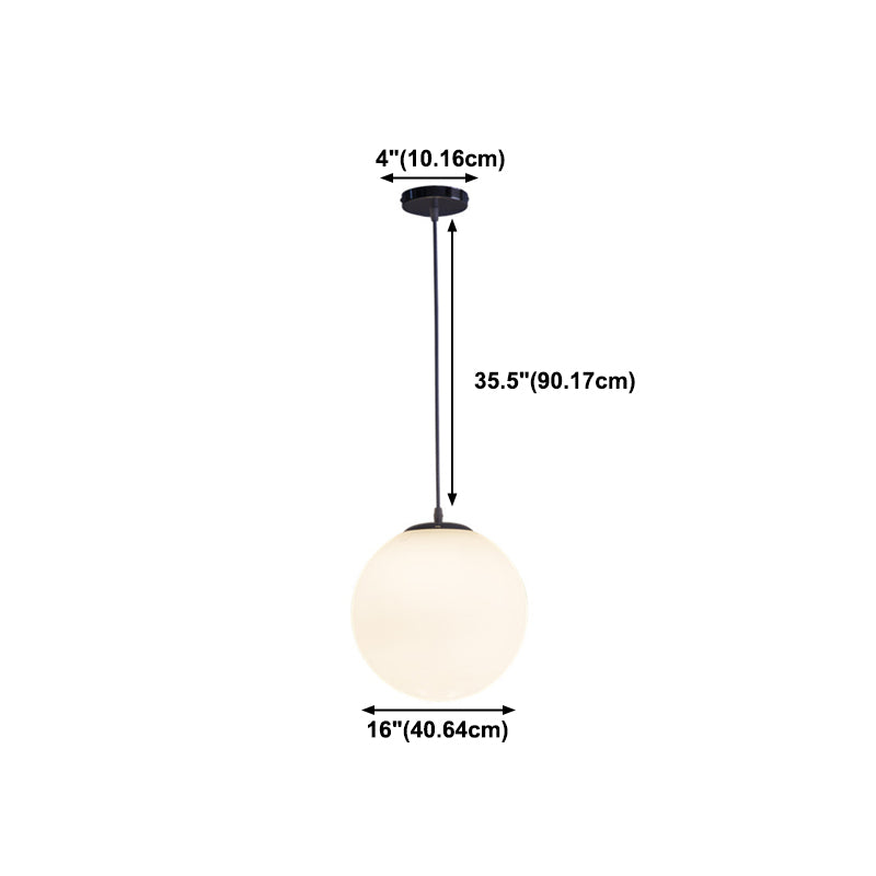 1 Light Round Hanging Ceiling Light Modern Style Glass Hanging Lamp Kit